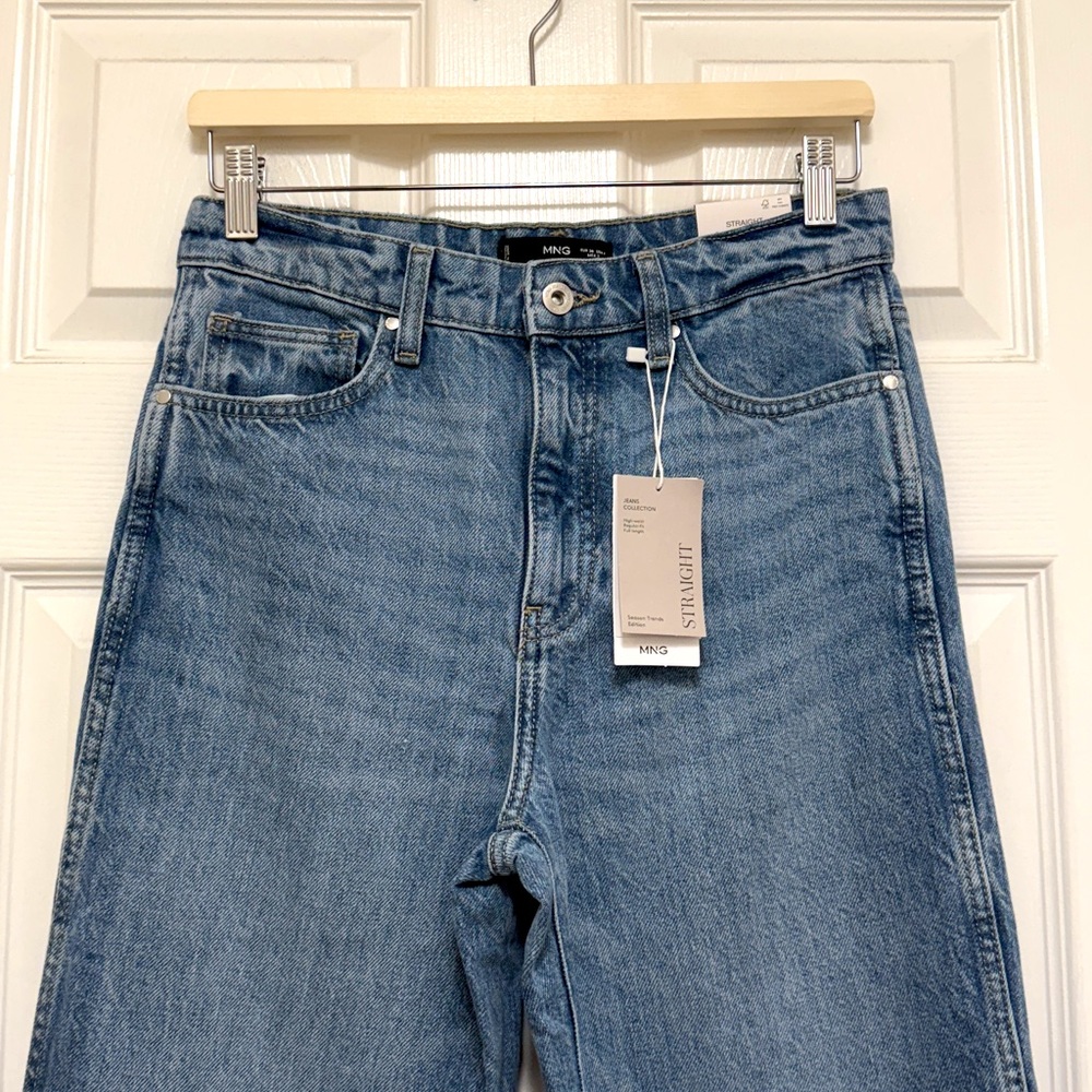 NWT MANGO High Waist Straight Leg Jeans - Picture 8 of 14